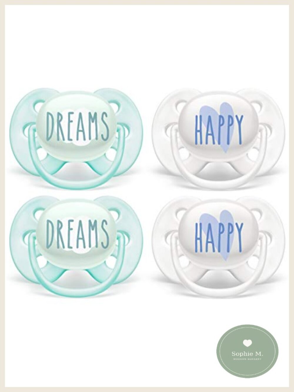 Ultra Soft Silicone Pacifiers 0-6 Months 4 Pack with Sterilizer Cases Flexifit